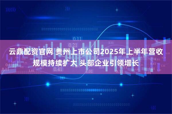 云鼎配资官网 贵州上市公司2025年上半年营收规模持续扩大 头部企业引领增长